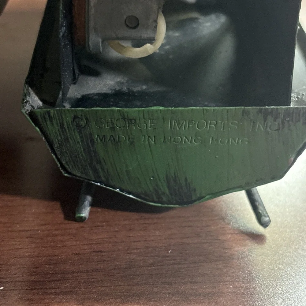 VTG George Imp Copper Tin metal Sculpture wind-up propeller Music Box River Boat